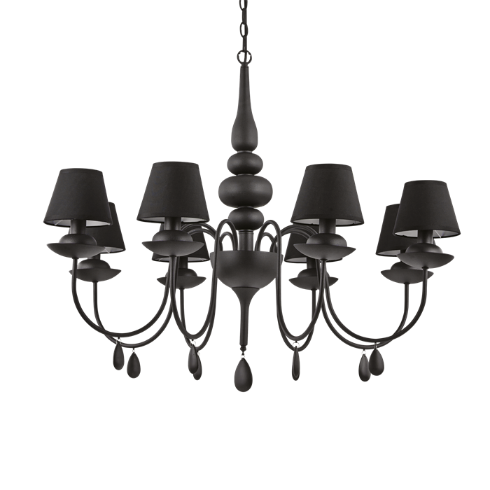 Люстра Ideal lux BLANCHE SP8 NERO 111896 - фото 8989