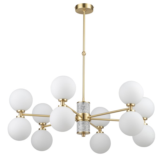 Люстра Kutek Erba 12 Матовое золото/Светло-серый ERB-K-2(Z/1)TT