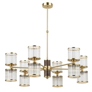 Люстра Kutek Erba 12 цилиндрический плафон Матовое золото/Коричневый ERB-ZW-6(ZM/4)TT